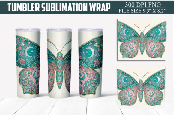 Download Floral Butterfly Tumbler Wrap PNG - Premium Resources