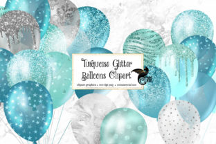 Download Turquoise Glitter Balloons Clipart - Glitter Collection