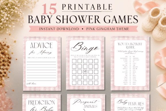 Download Pink Printable Baby Shower Games Bundle - Baby Collection