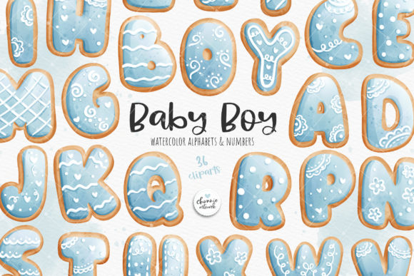 Download Baby Boy Cookies Alphabets and Numbers - Baby Collection