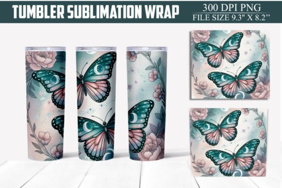 Download Floral Butterfly Tumbler Wrap PNG - Premium Bundle