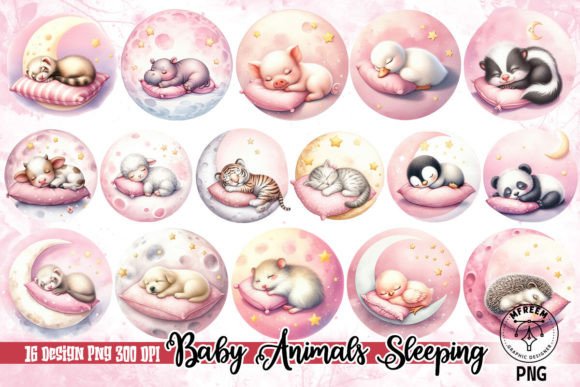 Download Cute Baby Animals Sleeping Clipart PNG - Baby Collection