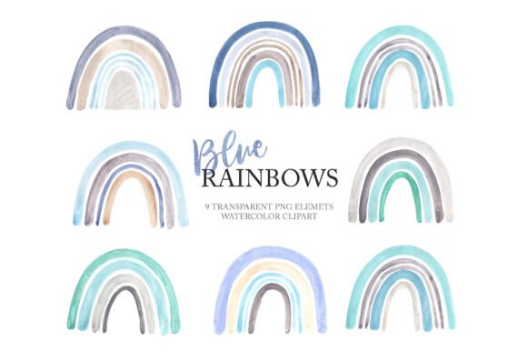 Download Watercolor Blue Baby Boy Rainbow Clipart - Baby Collection