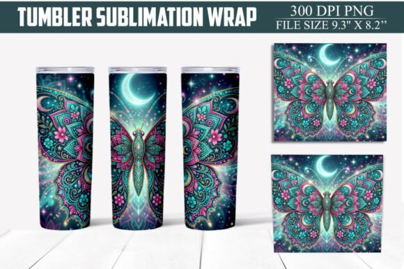 Download Floral Butterfly Tumbler Wrap PNG - Premium Resources