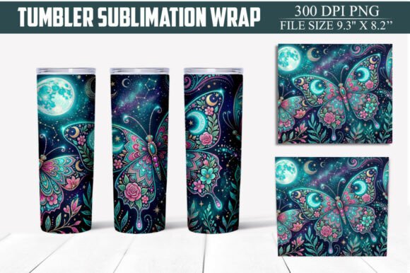Download Floral Butterfly Tumbler Wrap PNG - Premium Resources