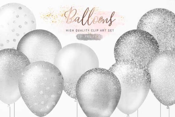 Download Silver Glitter Sparkle Balloons Clipart - Glitter Collection