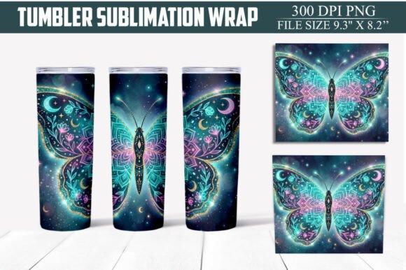 Download Floral Butterfly Tumbler Wrap PNG - Premium Resources