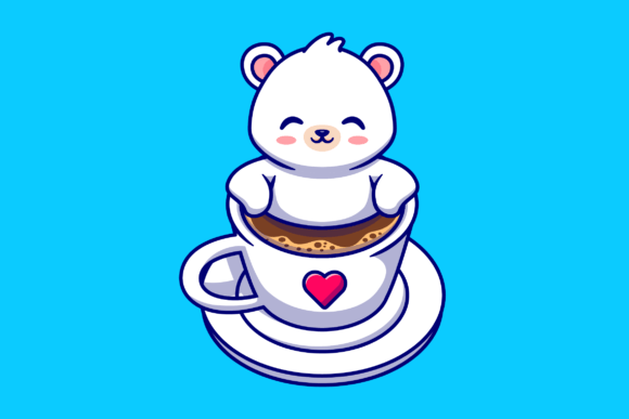 Download Cute Baby Polar Bear in Coffee Cup - Baby Collection