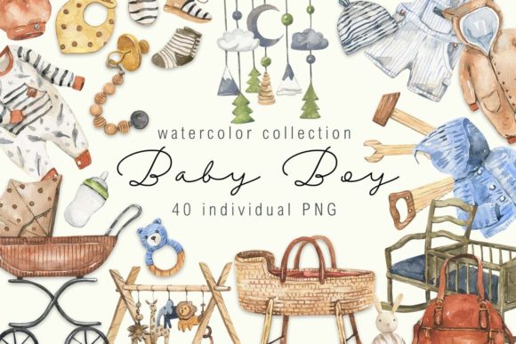 Download Watercolor Baby Boy Clipart - Baby Collection