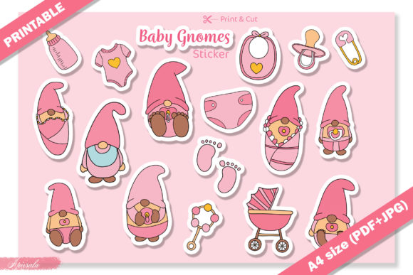 Download Baby Gnome Baby Shower Printable Sticker - Baby Collection