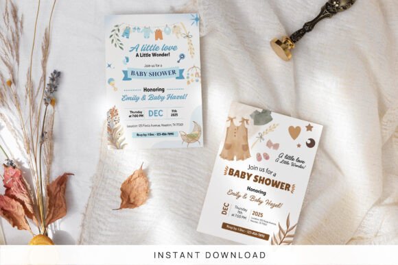 Download Boho Baby Shower Invitation Template - Baby Collection