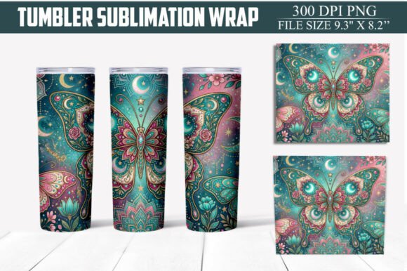 Download Floral Butterfly Tumbler Wrap PNG - Premium Bundle