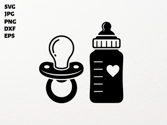 Download Baby Bottle Pacifier SVG for Cricut - Baby Collection