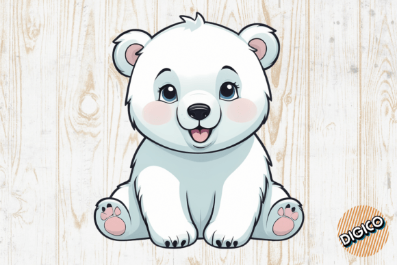 Download Adorable Cartoon Baby Polar Bear - Baby Collection