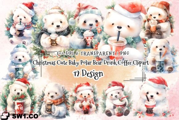Download Christmas Cute Baby Polar Bear Clipart - Baby Collection
