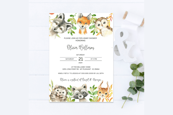 Download Forest Animals Baby Shower Invitation - Baby Collection