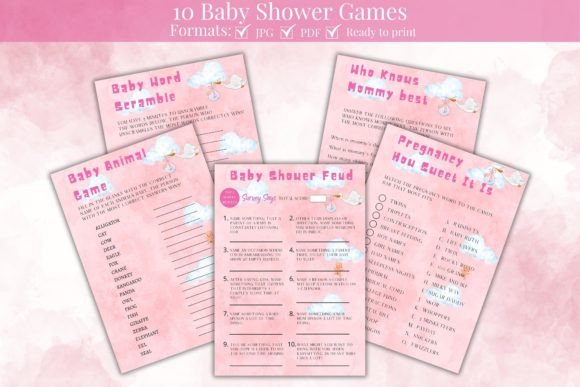 Download Modern Baby Shower Games Bundle - Baby Collection