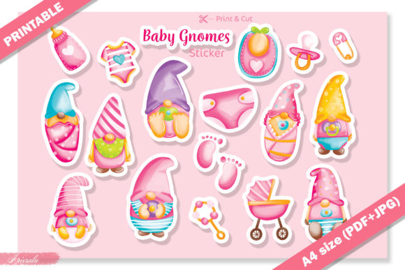 Download Baby Gnome Baby Shower Printable Sticker - Baby Collection
