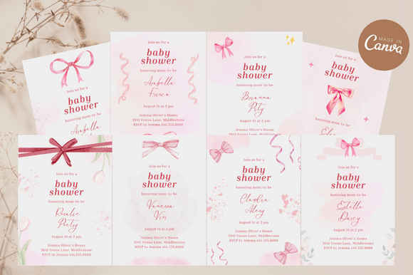 Download Coquette Baby Shower Invitation Bundles - Baby Collection