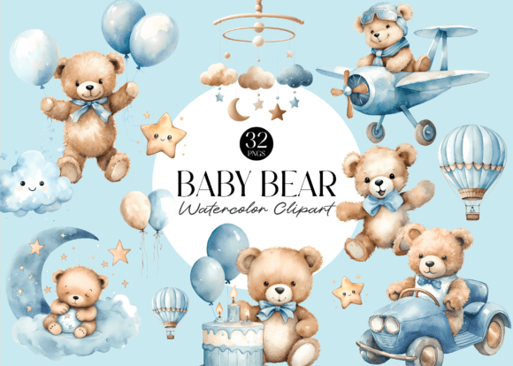 Download Cute Teddy Bear Baby Shower Clipart - Baby Collection