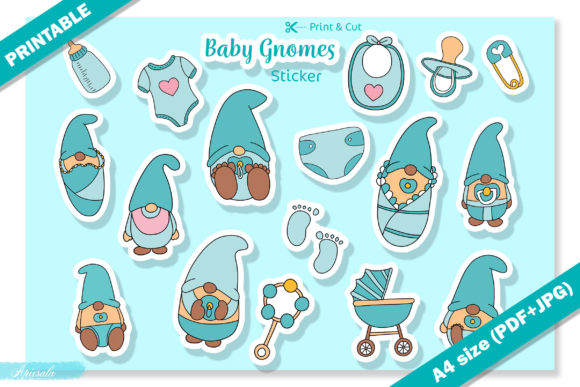 Download Baby Gnome Baby Shower Printable Sticker - Baby Collection