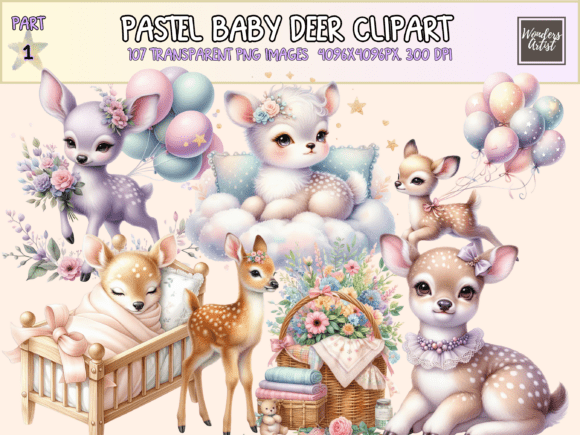 Download Pastel Baby Deer Clipart - Baby Collection