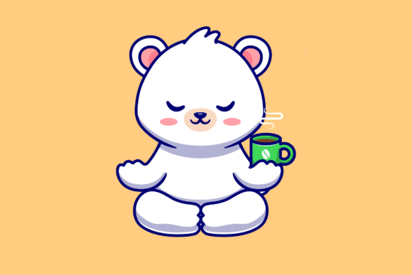 Download Cute Baby Polar Bear Meditation Yoga - Baby Collection