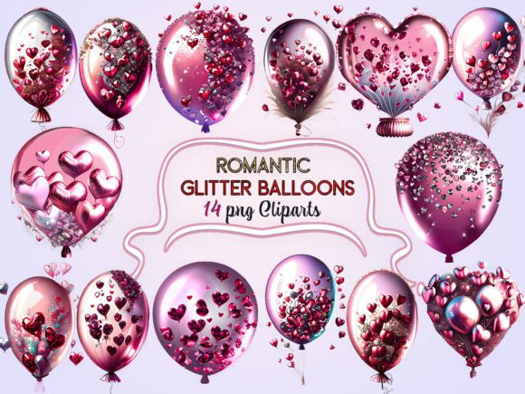 Download Romantic Glitter Balloons Sublimation - Glitter Collection