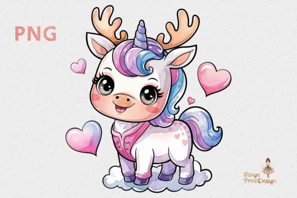 Download Cute Baby Unicorn Deer Clipart PNG - Baby Collection