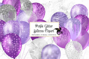 Download Purple Glitter Balloons Clipart - Glitter Collection