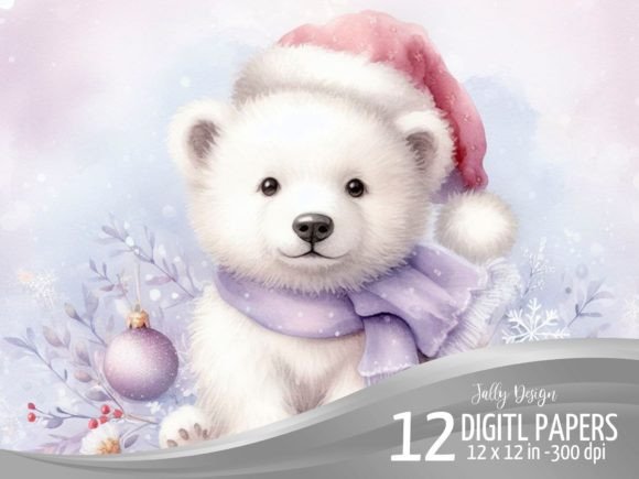 Download Adorable Baby Polar Bear at Christmas - Baby Collection