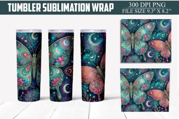 Download Floral Butterfly Tumbler Wrap PNG - Premium Bundle