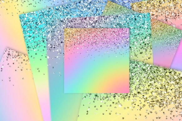 Download Rainbow Pastel Glitter Boarder Gradients - Glitter Collection
