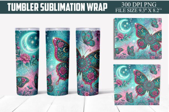 Download Floral Butterfly Tumbler Wrap PNG - Premium Bundle