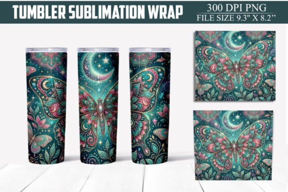 Download Floral Butterfly Tumbler Wrap PNG - Premium Resources