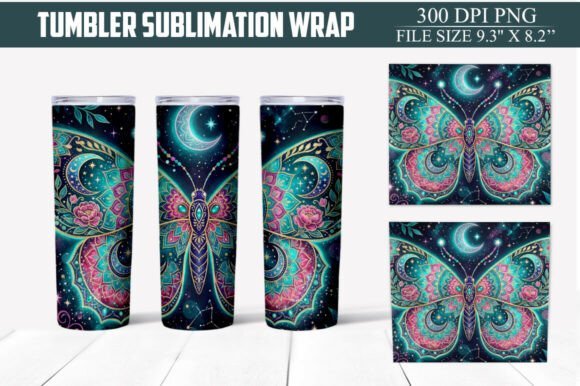 Download Floral Butterfly Tumbler Wrap PNG - Premium Resources