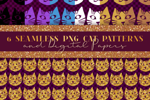 Download Funny Glitter Cat PNG Overlay Patterns - Glitter Collection